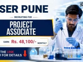 Project Associate Vacancy at IISER Pune for Chemistry Research and Life Sciences candidates