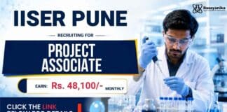 Project Associate Vacancy at IISER Pune for Chemistry Research and Life Sciences candidates