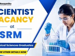 Freshers Scientist Job at SRM | Chemistry Graduates Apply Now