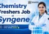 Freshers Chemistry Job at Syngene | DC Operation Associate Role Chemistry Freshers Job at Syngene | Apply Now
