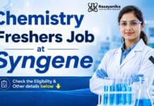 Freshers Chemistry Job at Syngene | DC Operation Associate Role Chemistry Freshers Job at Syngene | Apply Now