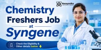 Chemistry Freshers Job at Syngene | Apply Now