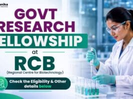Chemistry Research Fellowship Opportunity at RCB | Apply Now