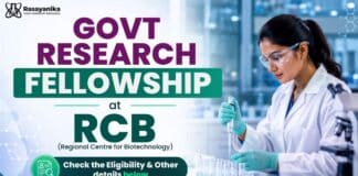 Chemistry Research Fellowship Opportunity at RCB | Apply Now