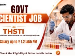 Research Scientist Job at THSTI | MSc Chemistry Job