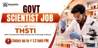 ₹ 1.2 L Salary Govt Scientist Job at THSTI | Chemistry Graduates Apply Now Research Scientist Job at THSTI | MSc Chemistry Job