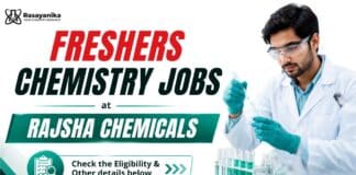 MSc Chemistry Freshers Job at Rajsha Chemicals | Apply Now