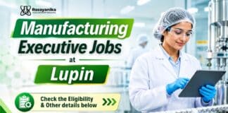 MSc Chemistry Job at Lupin | Manufacturing Executive Job