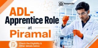MSc Chemistry Job at Piramal | ADL-Apprentice Role