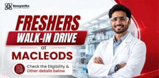 Chemistry Freshers Job at Macleods | Attend the Walk-in Interview