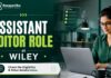 Wiley Hiring Chemistry Graduates | Hybrid Assistant Editor Role PhD Chemistry Jobs at Wiley in Pune | Assistant Editor Role