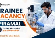 Trainee Vacancy at Piramal | Technical Services Job for Freshers Trainee Vacancy at Piramal Careers | Technical Services Job for Chemical Engineering Graduates