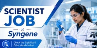 Syngene Hiring Specialist Scientist Role | MSc Chemistry Job MSc Chemistry Job at Syngene | Specialist Scientist