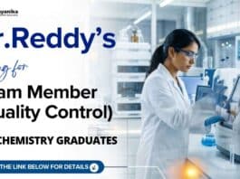 Dr. Reddy's Careers is hiring Team Member – Quality Control. Apply now for Quality Control Jobs and Chemistry Jobs in Baddi.