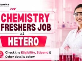 MSc Chemistry Freshers Job at Hetero | Analytical Role