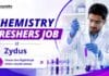 BSc Chemistry Freshers Job at Zydus | QA Trainee Officer Role