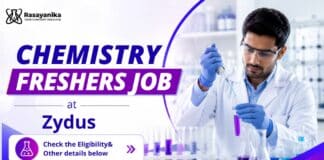 Chemistry Freshers Job at Zydus | Quality Assurance Role BSc Chemistry Freshers Job at Zydus | QA Trainee Officer Role