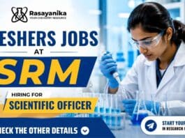 Apply now through SRM Careers for the latest Scientific Officer Vacancy. Excellent Freshers Job opportunity for M.Sc. and M.Tech graduates.