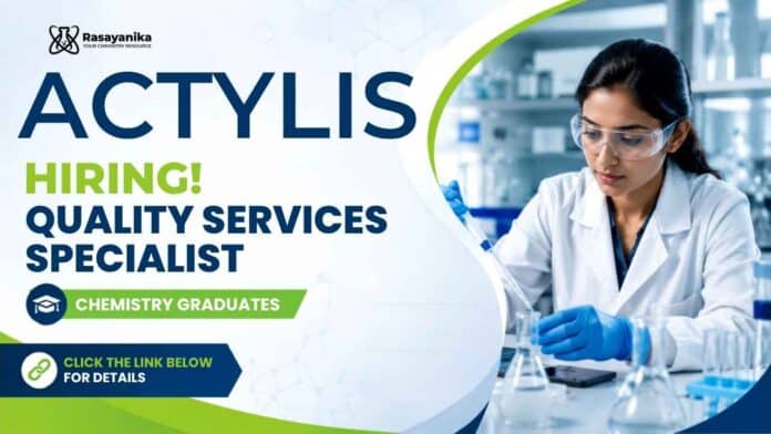 Chemistry Jobs at Actylis. Explore Quality Services Specialist Jobs in Bengaluru and grow your career in pharmaceutical quality. Chemistry Jobs at Actylis. Explore Quality Services Specialist Jobs in Bengaluru and grow your career in pharmaceutical quality.