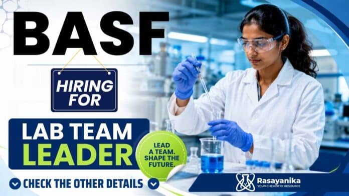BASF Careers is hiring a Lab Team Leader. Apply now for Organic Chemistry Jobs and advance your career through innovative Research Jobs. BASF Careers is hiring a Lab Team Leader. Apply now for Organic Chemistry Jobs and advance your career through innovative Research Jobs.