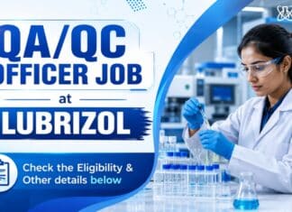 Lubrizol Hiring Chemistry Graduates | QA/QC Officer Role Chemistry Jobs at Lubrizol | Quality Control OfficerÂ