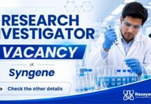 Research Investigator Jobs at Syngene | Jobs in Bangalore Syngene Careers announces Research Investigator Jobs in Bangalore for Senior Research Investigator / Principal Investigator roles.