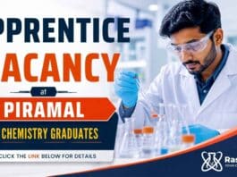 Piramal Careers announces an Apprentice Vacancy for MSc Organic Chemistry graduates seeking exciting Organic Chemistry Jobs in pharmaceutical R&D.