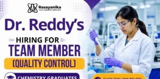 Dr. Reddy's Careers is hiring for Quality Control Jobs. Apply now for exciting Chemistry Jobs in pharmaceutical quality control.