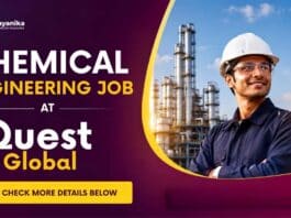 Process Engineer opportunity at Quest Global Careers in Bengaluru for Chemical Engineering professionals