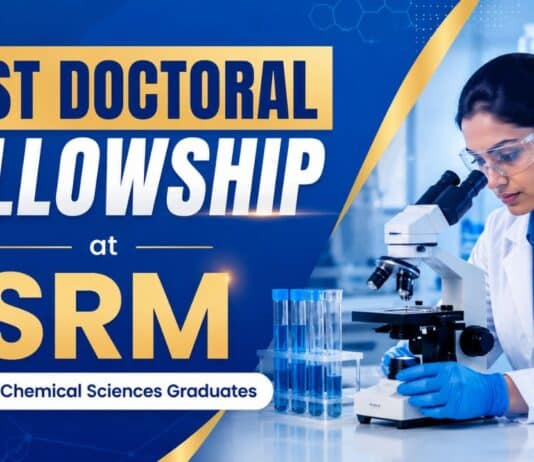 Postdoctoral Fellowship Recruitment 2026 | SRM Careers
