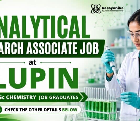 Research Associate Job at Lupin | Analytical Chemistry Job