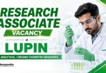 Lupin Hiring Chemistry Graduates | Analytical Research Associate Roles MSc Chemistry Job at Lupin | Research Associate Role