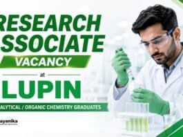 MSc Chemistry Job at Lupin | Research Associate Role