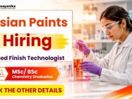BSc Chemistry Jobs at Asian Paints | Technologist Role