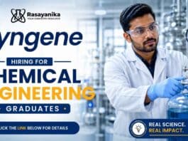 Chemical Engineering Jobs at Syngene for Lead Mass Spectrometry role in Bangalore Biopharmaceutical Development