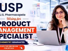 Specialist Job at USP Careers in Hyderabad for experienced professionals seeking Chemistry Jobs in pharmaceutical product management