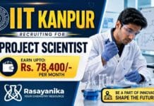 Scientist Jobs at IIT | Earn upto: Rs. 78,400/- per month | Chemistry Research Opportunity IIT Kanpur announces Scientist Jobs under its flexible electronics research programme for multidisciplinary researchers.