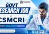 CSMCRI Recruitment | Govt Research Job for MSc Chemistry Graduates