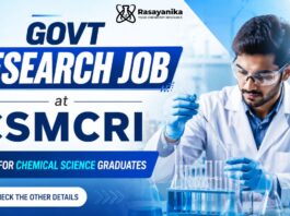 CSMCRI Recruitment | Govt Research Job for MSc Chemistry Graduates