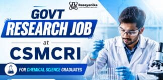 CSMCRI Recruitment | Govt Research Job for MSc Chemistry Graduates