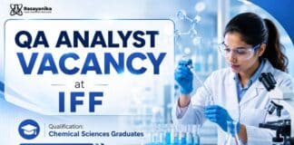 QA Analyst Jobs at IFF | BSc Chemistry Job in Chennai