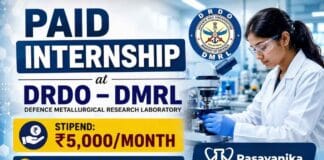 Govt Internship at DRDO DMRL 2026 for Chemistry Career through latest DRDO Vacancy