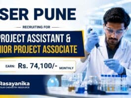 Govt Research Jobs at IISER Pune Vacancy for Chemistry Research positions in battery materials and energy research