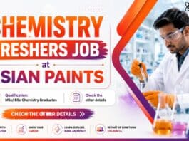 BSc Chemistry Freshers Job at Asian Paints | Executive Job 