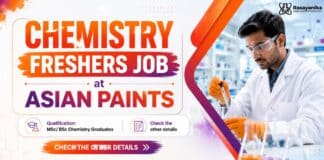 Chemistry Freshers Job at Asian Paints | Executive Role BSc Chemistry Freshers Job at Asian Paints | Executive Job