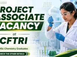 MSc Chemistry Job at CSIR CFTRI | Project Associate Role
