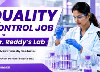 Dr. Reddy’s Hiring Quality Control Roles | MSc Chemistry Job Quality Control Role at Dr. Reddy's | MSc Chemistry Job