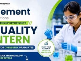 Element Solutions is hiring a Quality Intern through its Chemistry Internship program for students pursuing careers in quality and specialty chemicals.