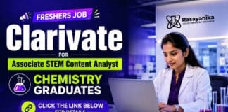 Chemistry Freshers Job at Clarivate Careers for Associate STEM Content Analyst Content Analyst Jobs for Chemistry graduates