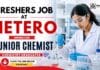 Chemistry Freshers Job at Hetero Careers Walk-in Drive 2026 for B.Sc. Chemistry Junior Chemist Production recruitment